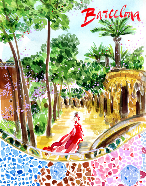 TWD Live Paint Class: TO BARCELONA, WITH LOVE (Saturday October 4 @ 1 PM EST)
