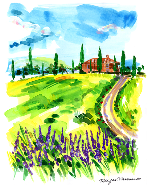 Fields of Gold & Lavender (Tuscany) Print