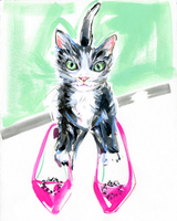 A Kitty Named Manolo Print